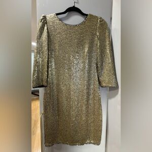 DKNY Black and Gold Sequin Dress Size 00